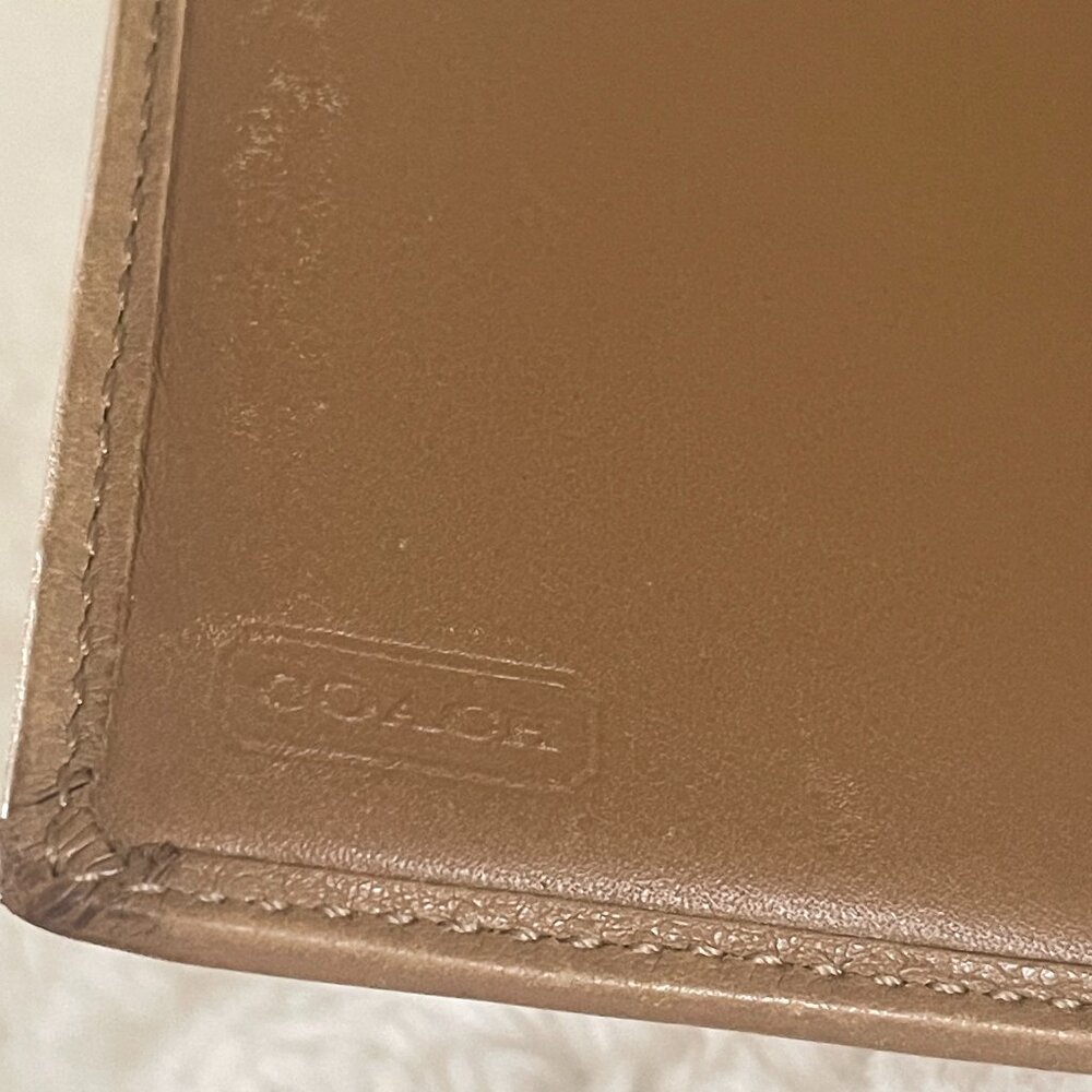 Coach Hamilton Tan Leather Wallet Bi-Fold Snap Closure Logo - Picture 10 of 15